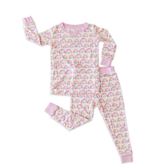 NWT little Sleepies 2 piece pjs - pink rainbows size 2T - Picture 3 of 3